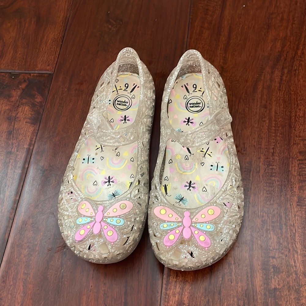Clear Jelly Shoes with Butterfly detail
